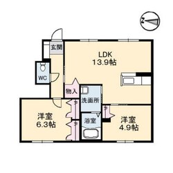 鳳鳴館Ⅱ（Ｓ）の物件間取画像